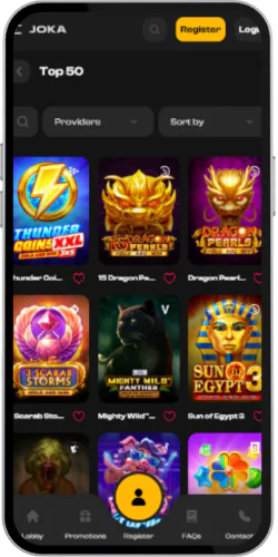 Joca Casino Accedez a la section jeux